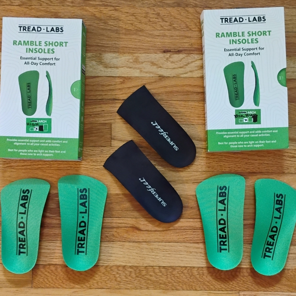 Bundle Of 3, Sz 6 or 6.5 Arch Support Insoles, Treadlabs + Superfeet